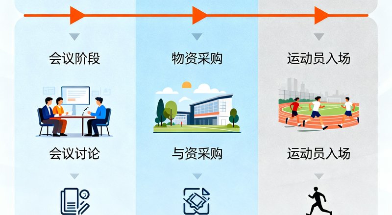 案例研究文章配图，展示了一家科技企业运动会从策划到执行的全流程时间线图表。